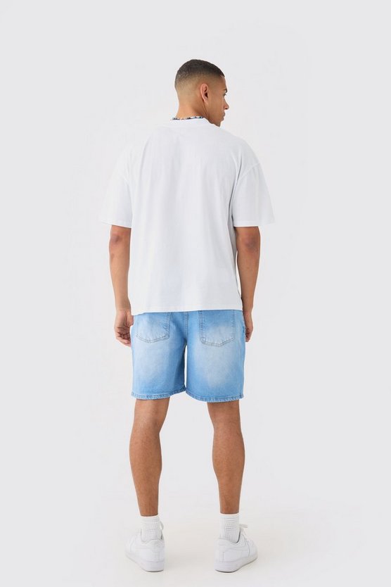 Lockere Jeansshorts in Hellblau