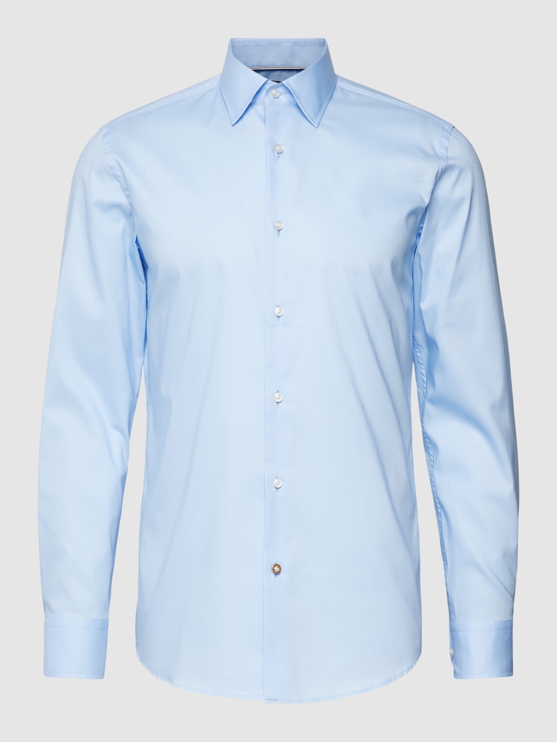 Slim Fit Business-Hemd mit Kentkragen Modell 'Hank Kent' in hellblau
