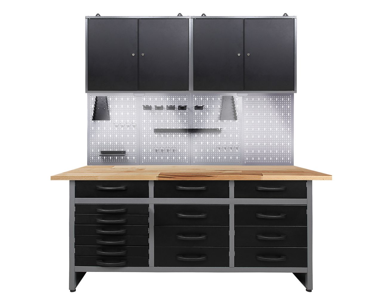 Ondis24 Ondis24 Werkstatt Set Konny 160 cm 2 Schränke LED