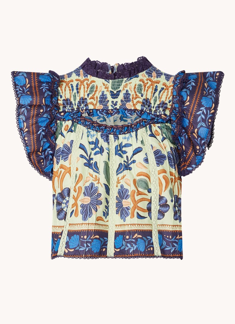 Farm Rio Tunic with floral print and smocking