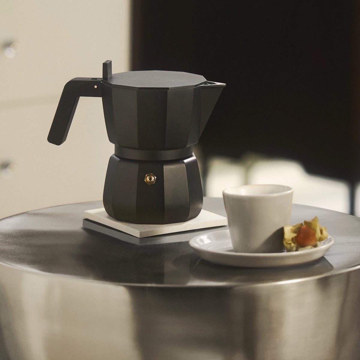 Alessi Espressokocher Espressokocher MOKA 3 schwarz, 0.15l Kaffeekanne, Nicht für Induktion geeignet, nicht spülmaschinengeeignet