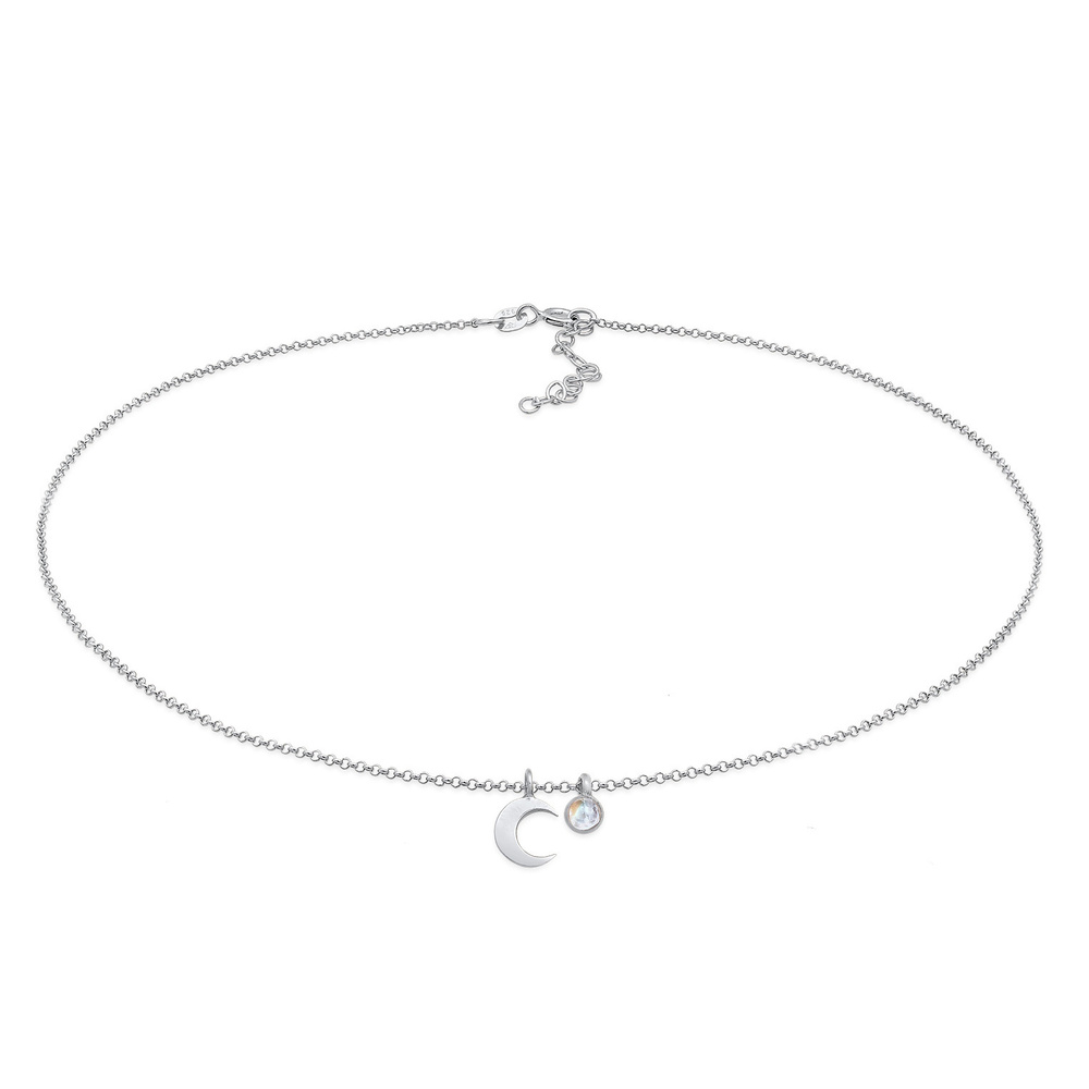 Elli Elli Collier Femmes Choker demi-lune pendentif Astro avec pierre précieuse de lun collier