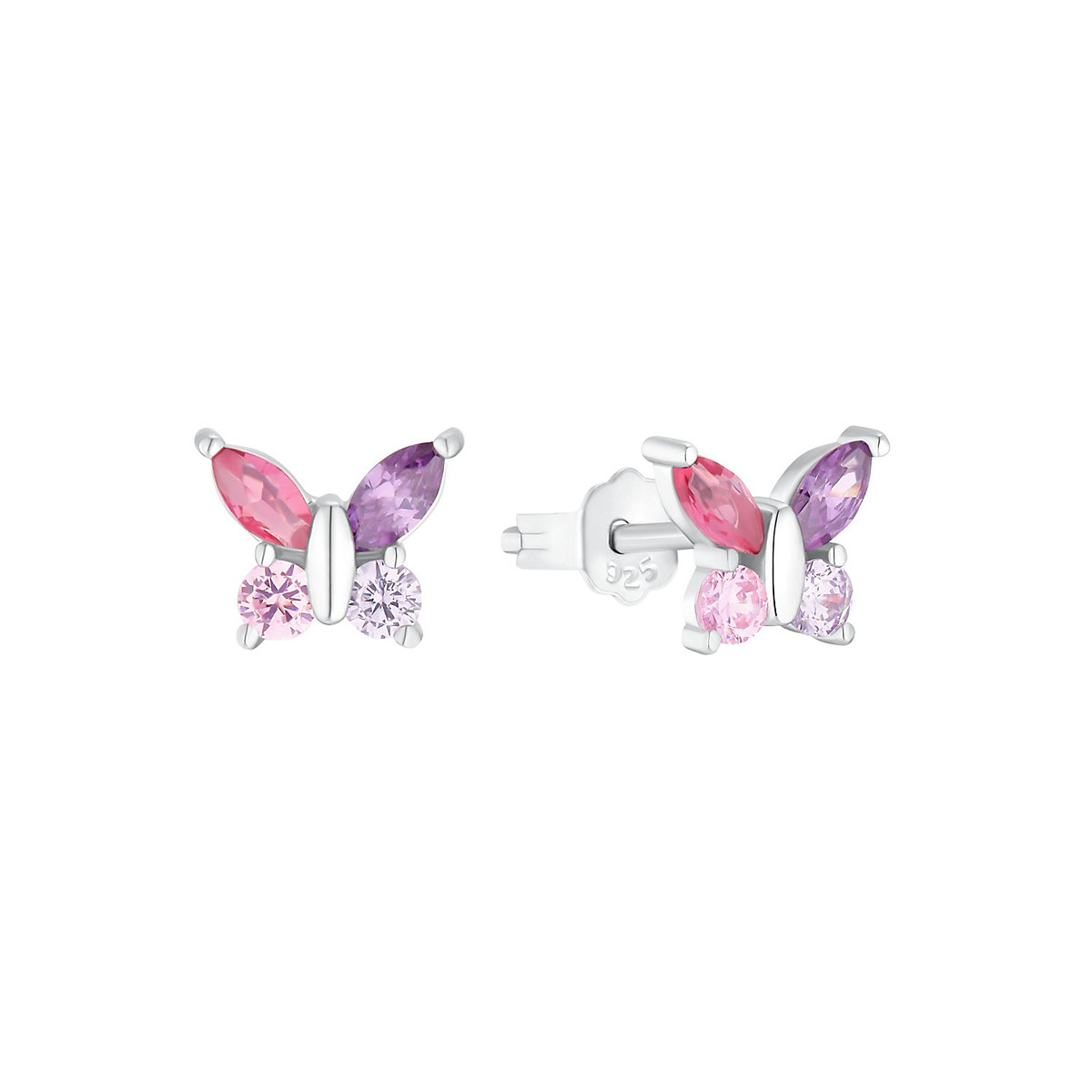 Ohrstecker für Mädchen, 925 Sterling Silber, Zirkonia synth. | Schmetterling Ohrstecker für Mädchen