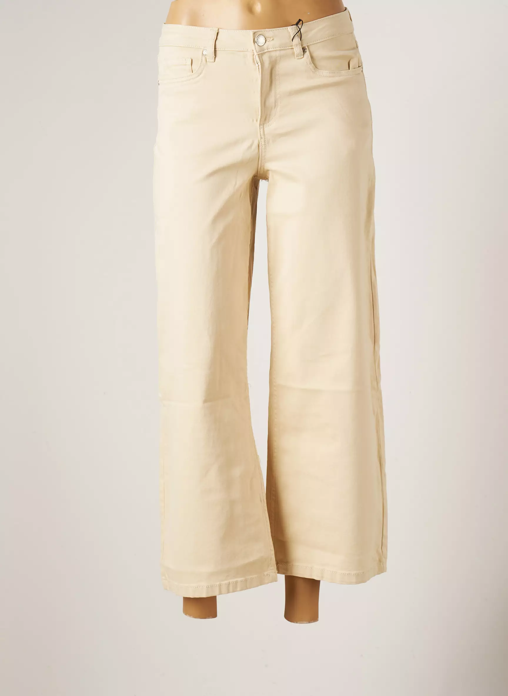 B Young Pantalon7 8 Femme couleur beige