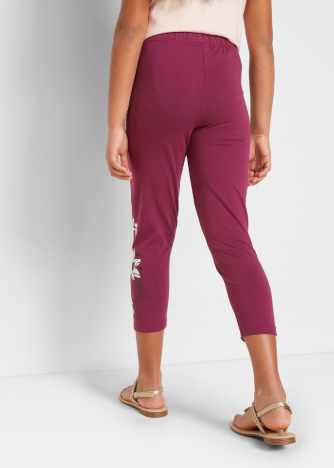 Mädchen 3/4 Leggings mit Bio-Baumwolle (2er Pack)