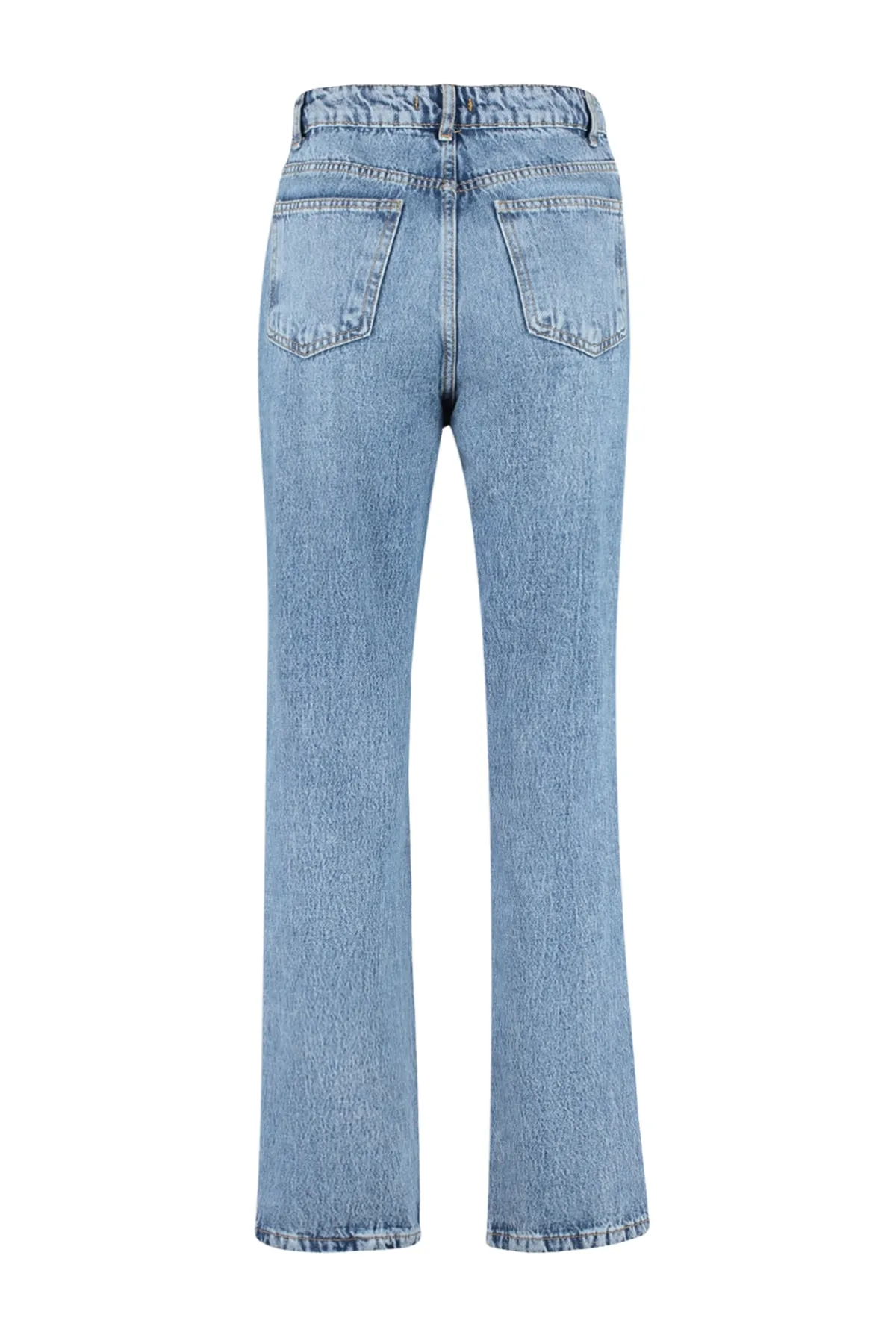 Trendyol Collection  Blaue gerade Jeans mit hoher Taille TWOSS23JE00089