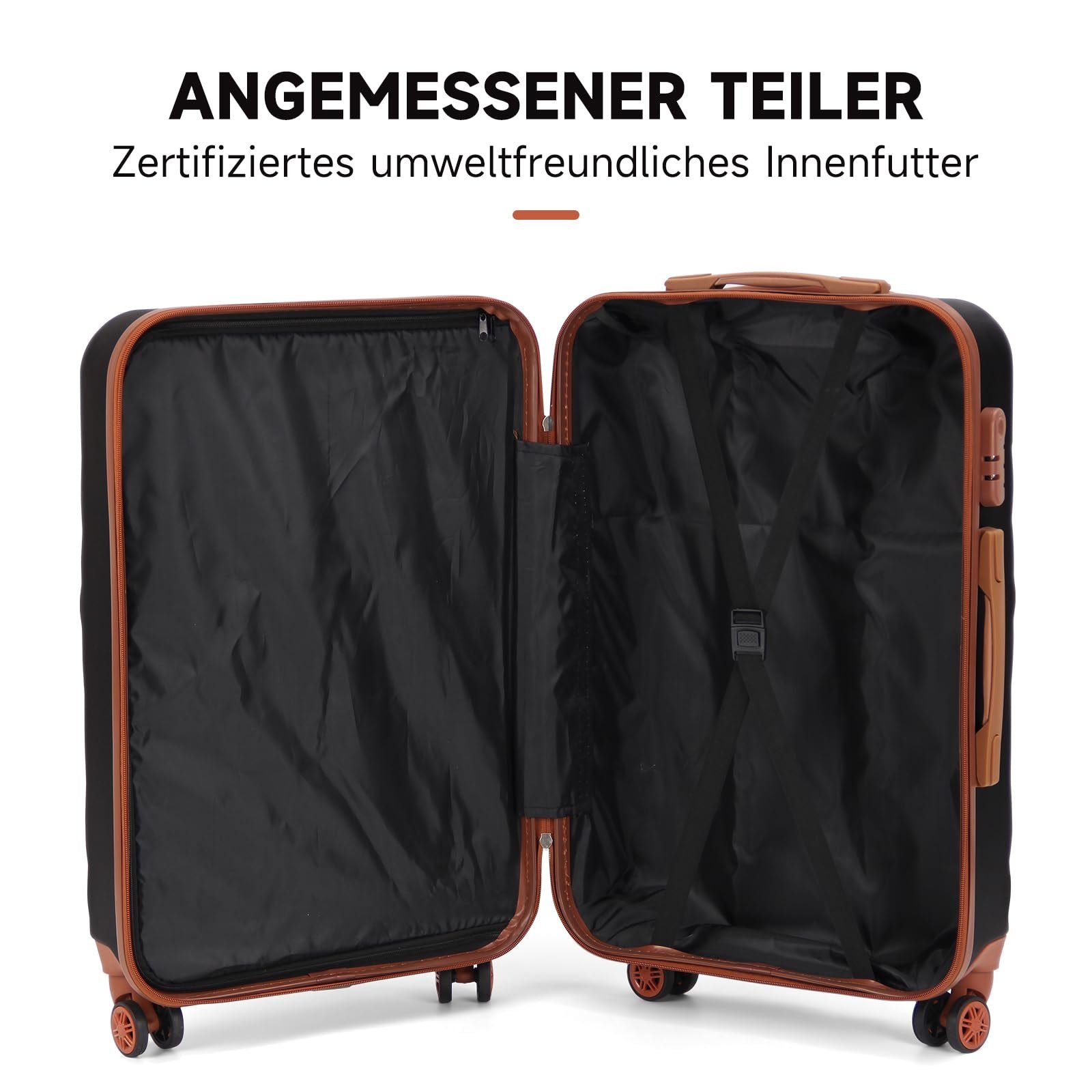 HOMELUX Trolleyset Kofferset 3er ABS Hartschale Reisekoffer, 4 Rollen, 4 Rollen, (Set, 3), Rollkoffer Trolley Hartschalen koffer Set - M-L-XL