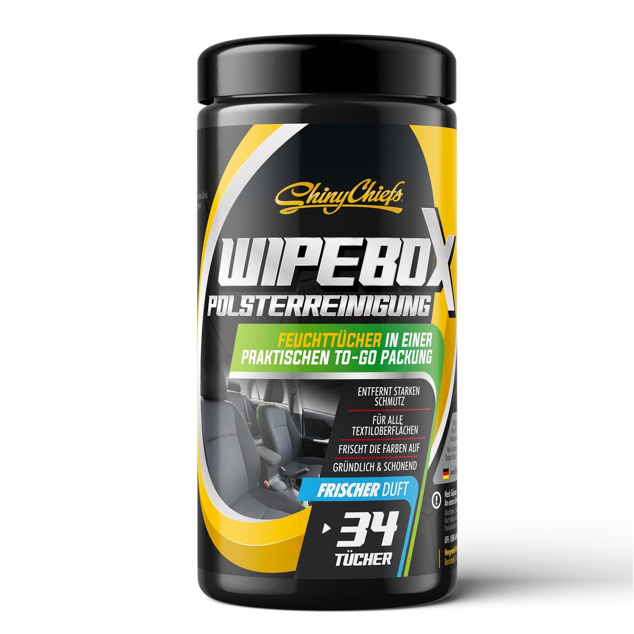 ShinyChiefs WIPEBOX - POLSTER TÜCHER - ShinyChiefs Textilreinigungstücher 34 Stuck - Polsterreinigung