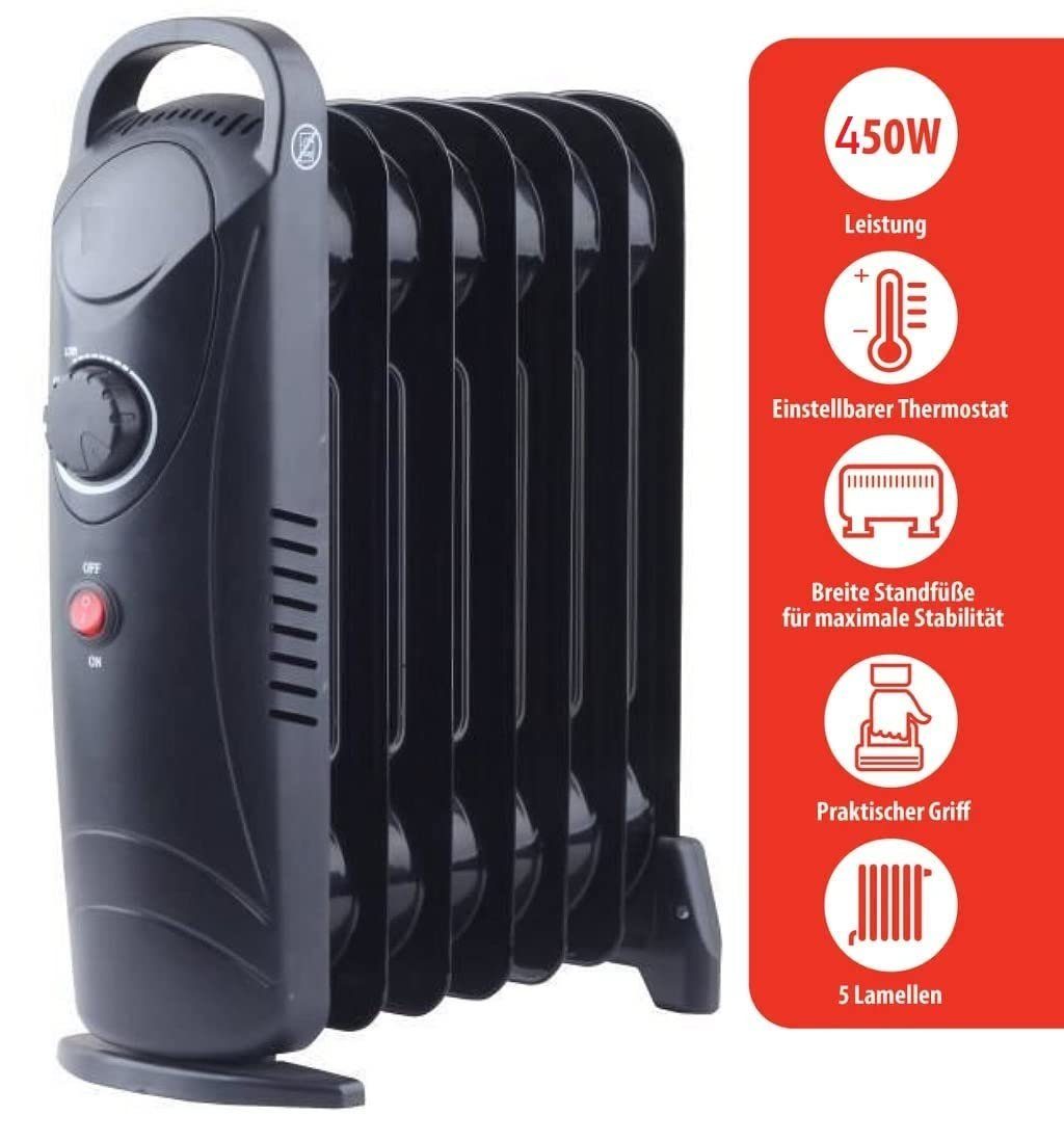 JUNG Ölradiator TECHWOOD TCG62 elektrische Heizung mobile Elektroheizung Ölradiator, 450 W, Heizung Elektro Energiesparend, Ölradiatoren, Ölheizung, Heizgerät