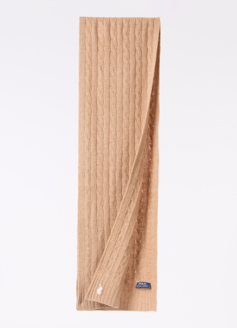 Ralph Lauren  Kabelgebreide sjaal in kasjmierblend 183 x 27 cm