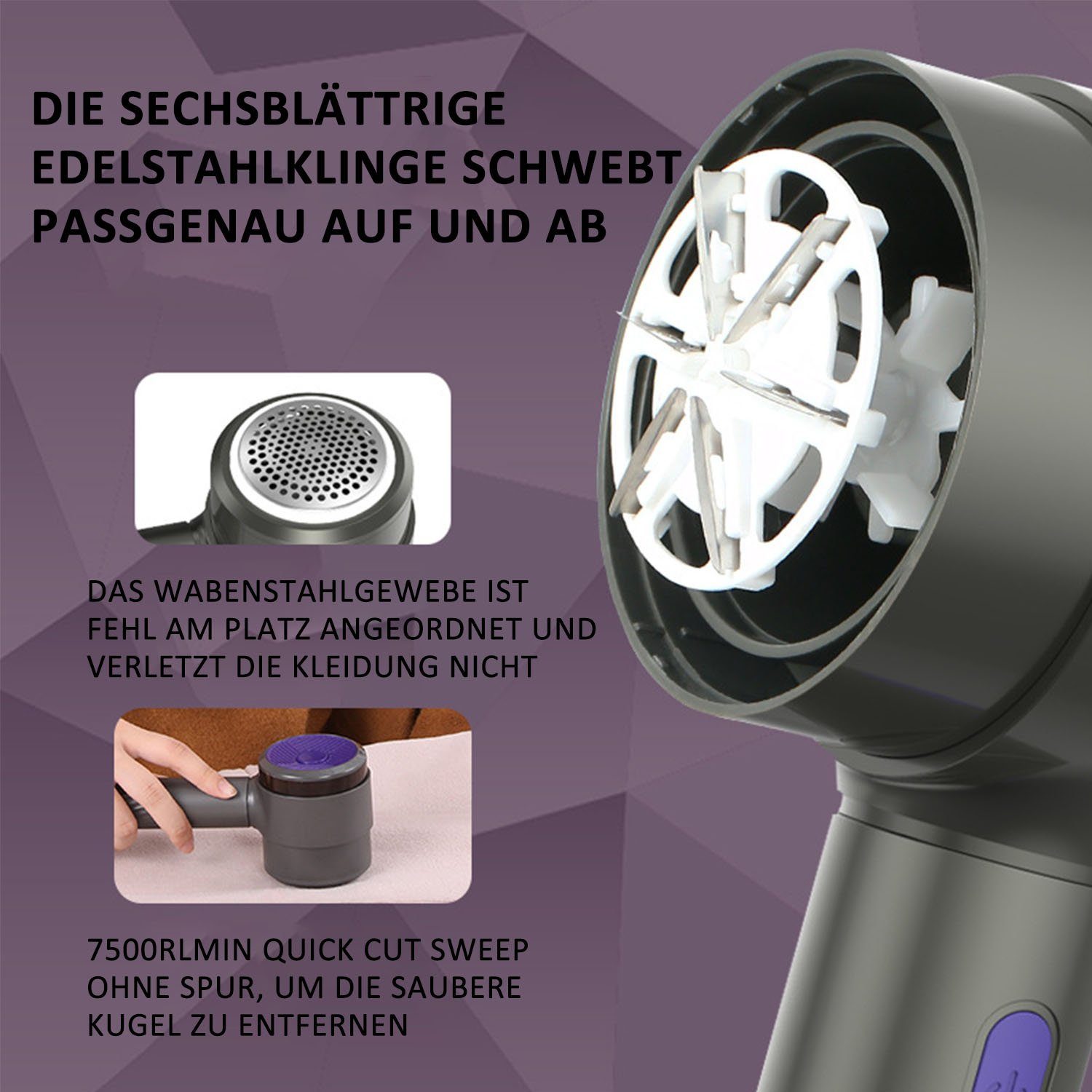 TOPMELON Fusselrasierer Elektrisch Fusselentferner Fusselrasierer USB Auflad