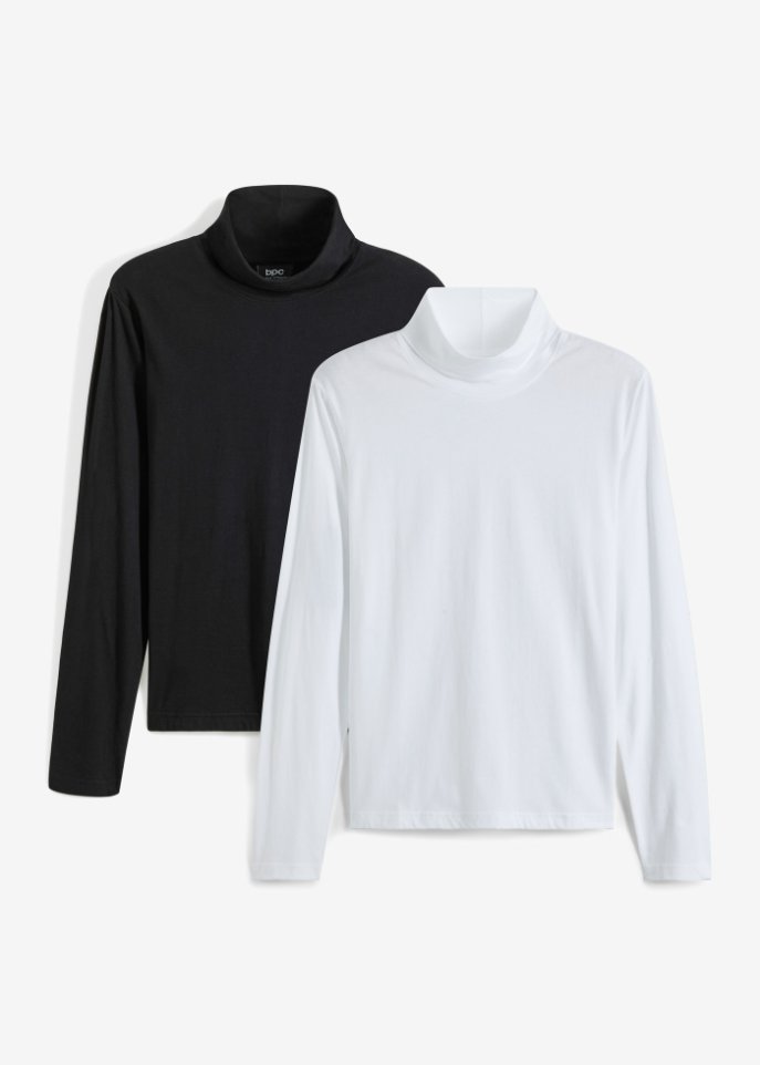 Langarmshirt m. Rollkragen (2er Pack)