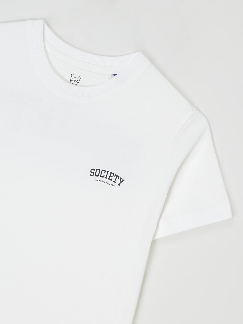 T-Shirt aus Baumwolle Modell 'Mash' in weiß