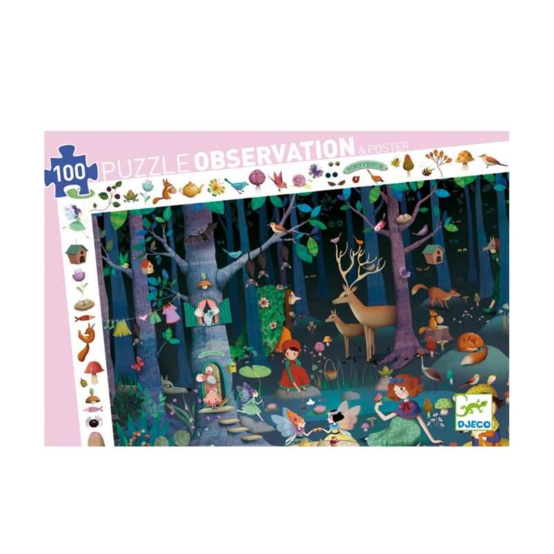 Puzzle observation La forêt enchantée 100 pièces Djeco