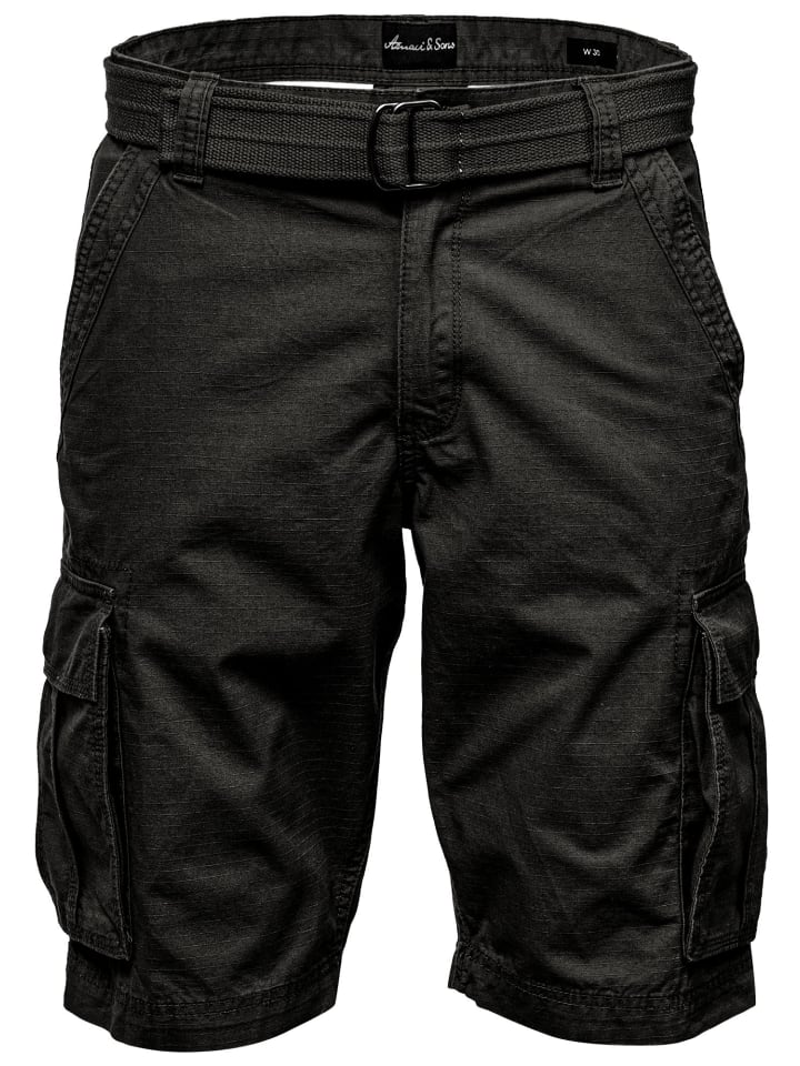 Amaci&Sons Chinoshort inkl. Gürtel MIDFIELD in Schwarz günstig kaufen