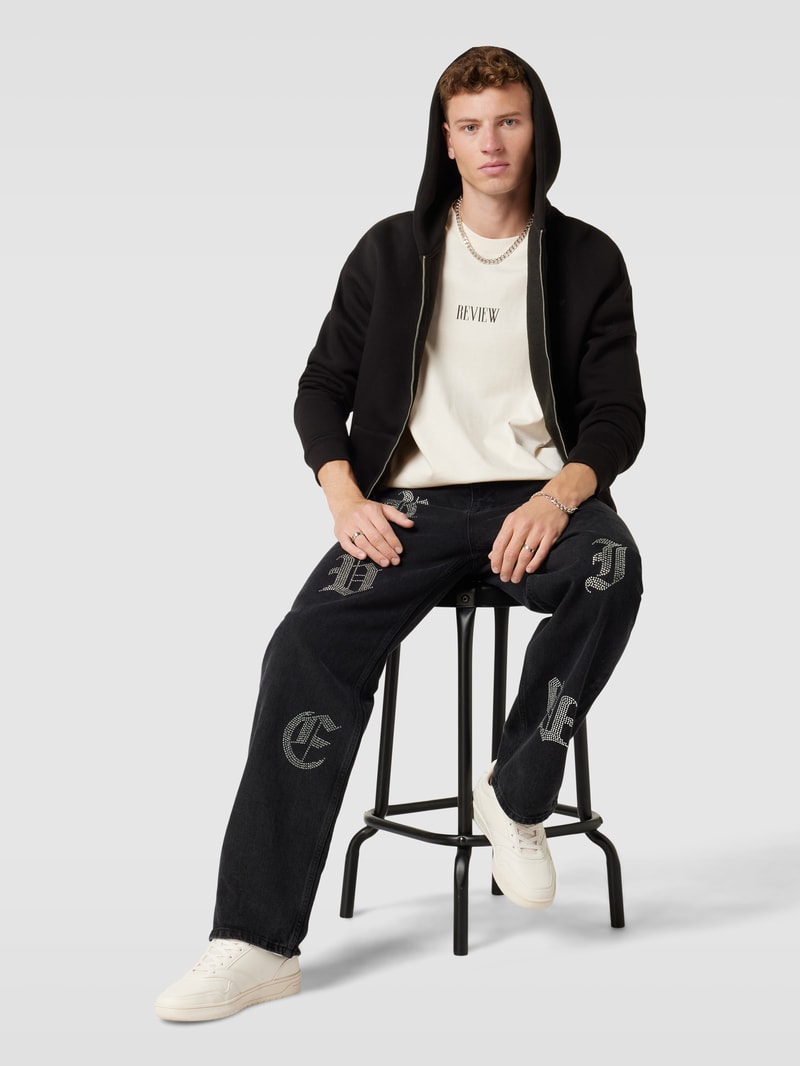 Sweatjacke mit Kapuze in schwarz
