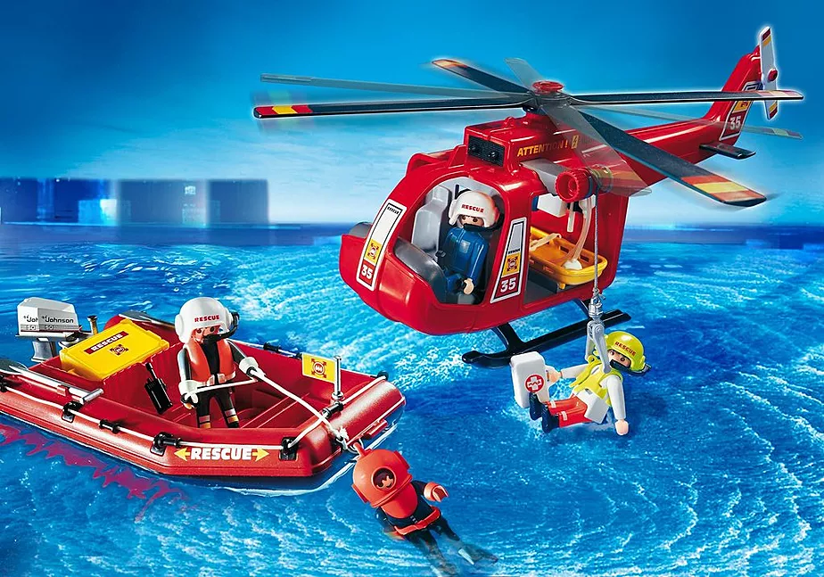 SOS-Helikopter/Rettungsboot