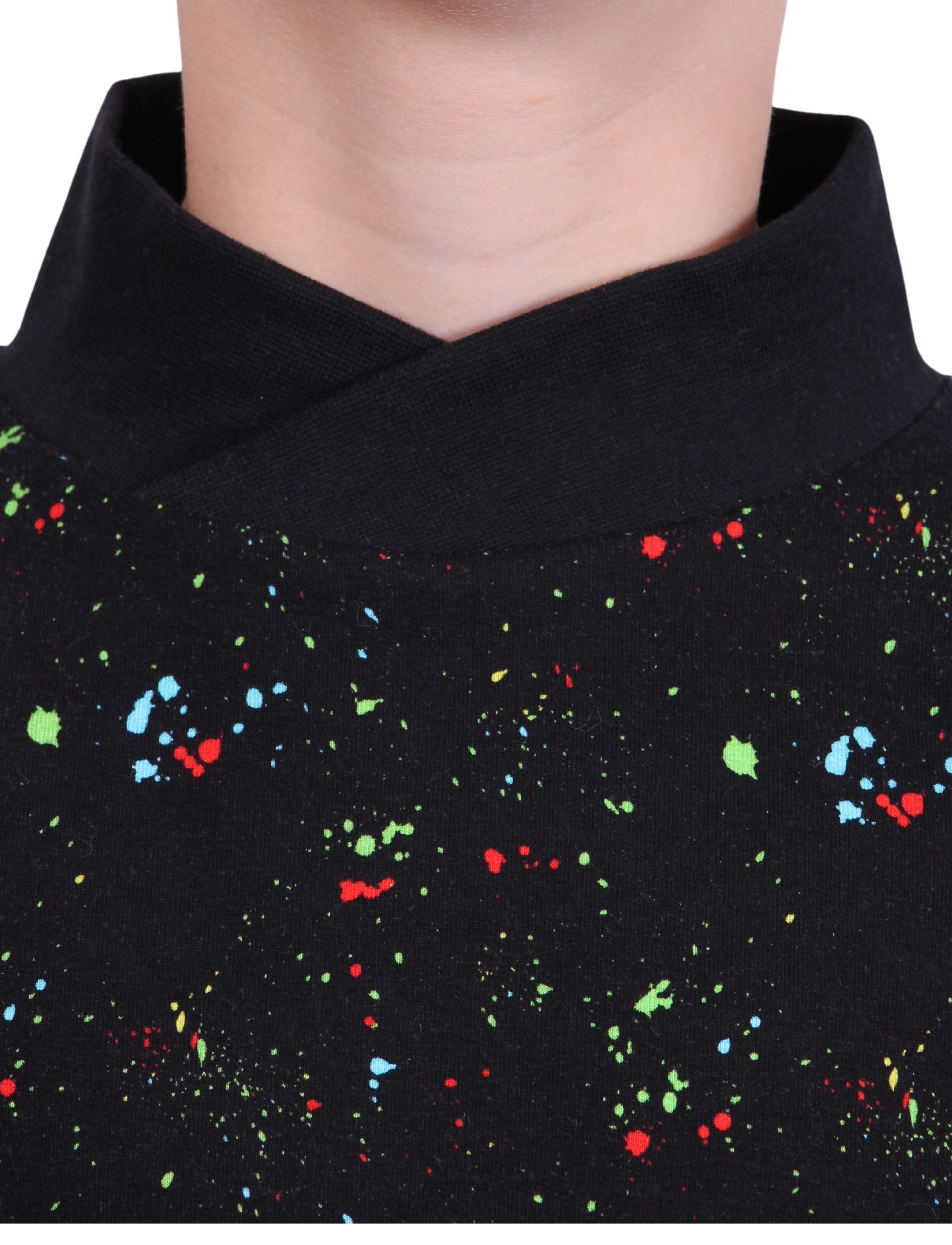 coolismo Sweater Kinder Sweatshirt Jungen Pullover mit farbigem Splash-Print Baumwolle, europäische Produktion
