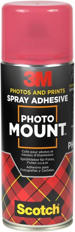 3M Scotch Sprühkleber PhotoMount Transparent Permanent nach dem Trocknen 400 ml