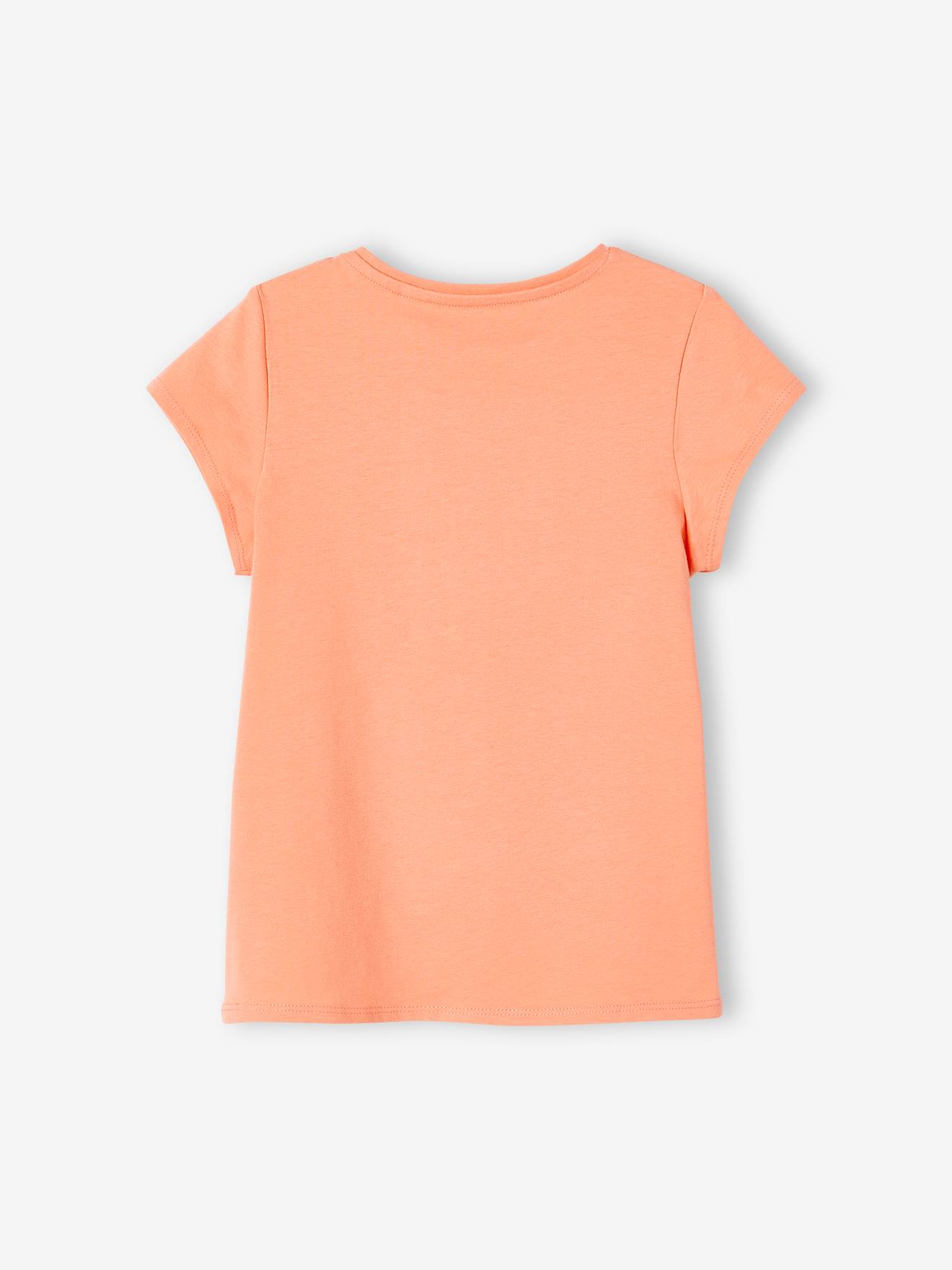 Tee-shirt à message Basics fille corail