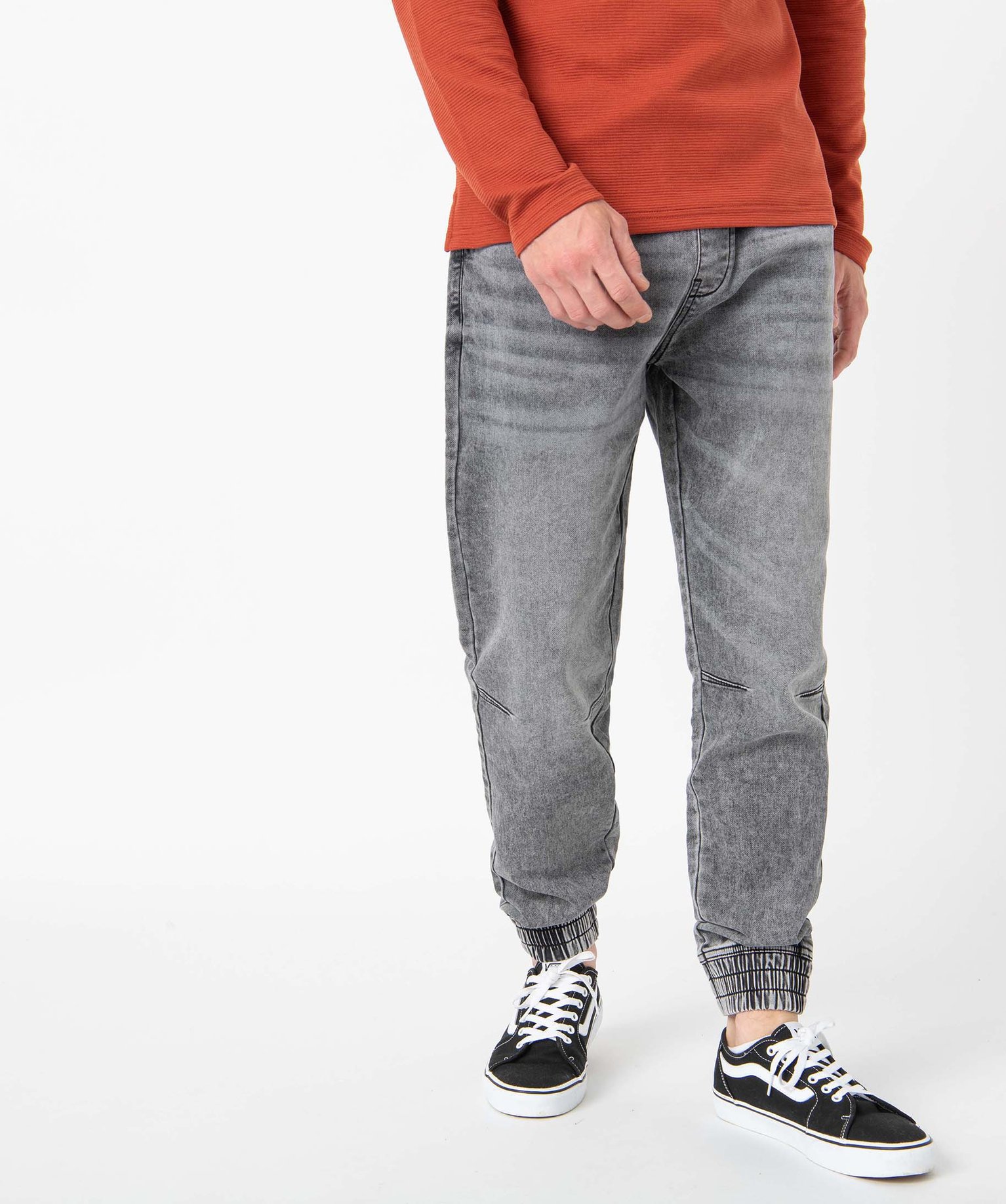 Jogger denim homme aspect délavé noir | GEMO