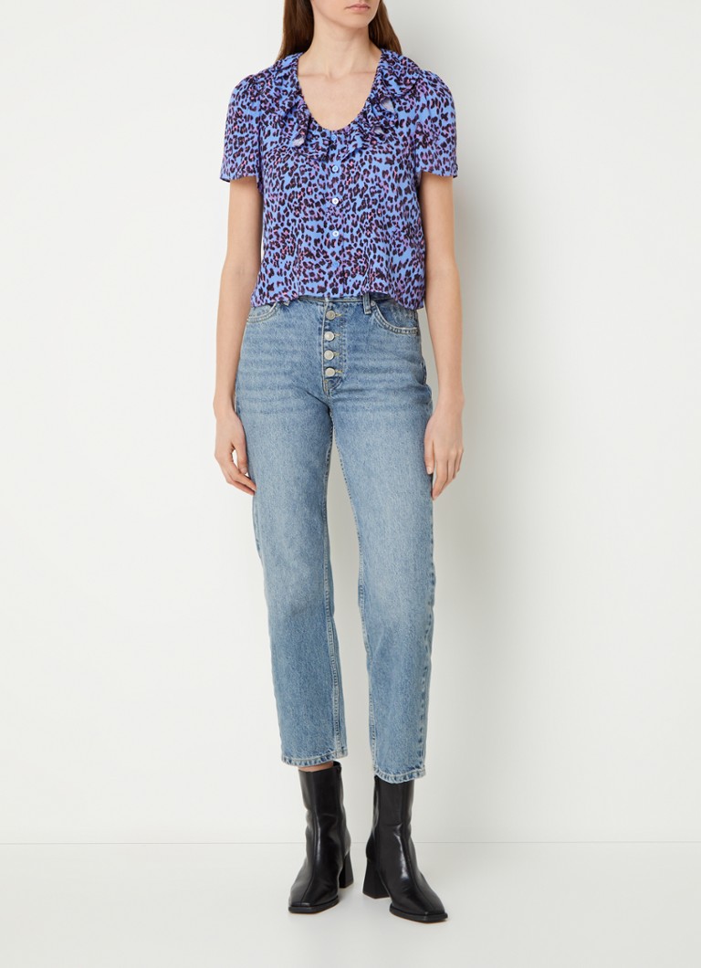 Top leopardato con volant.
