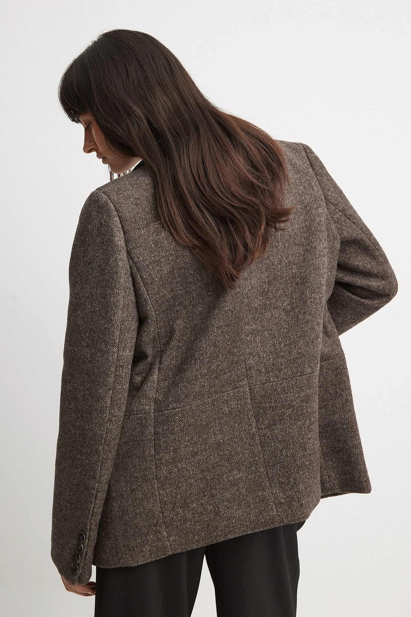 Oversized-Blazerjacke aus Wollmischung