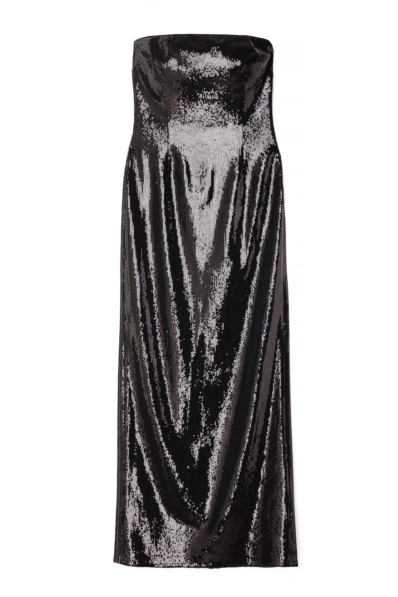 Pailletten-Maxikleid in Wet-Optik