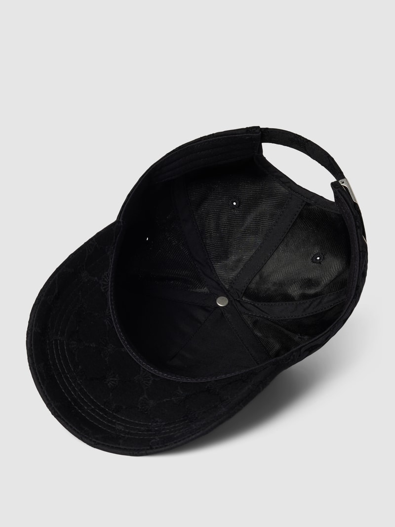 Basecap mit Allover-Logo-Muster Modell 'FELIKS' in schwarz
