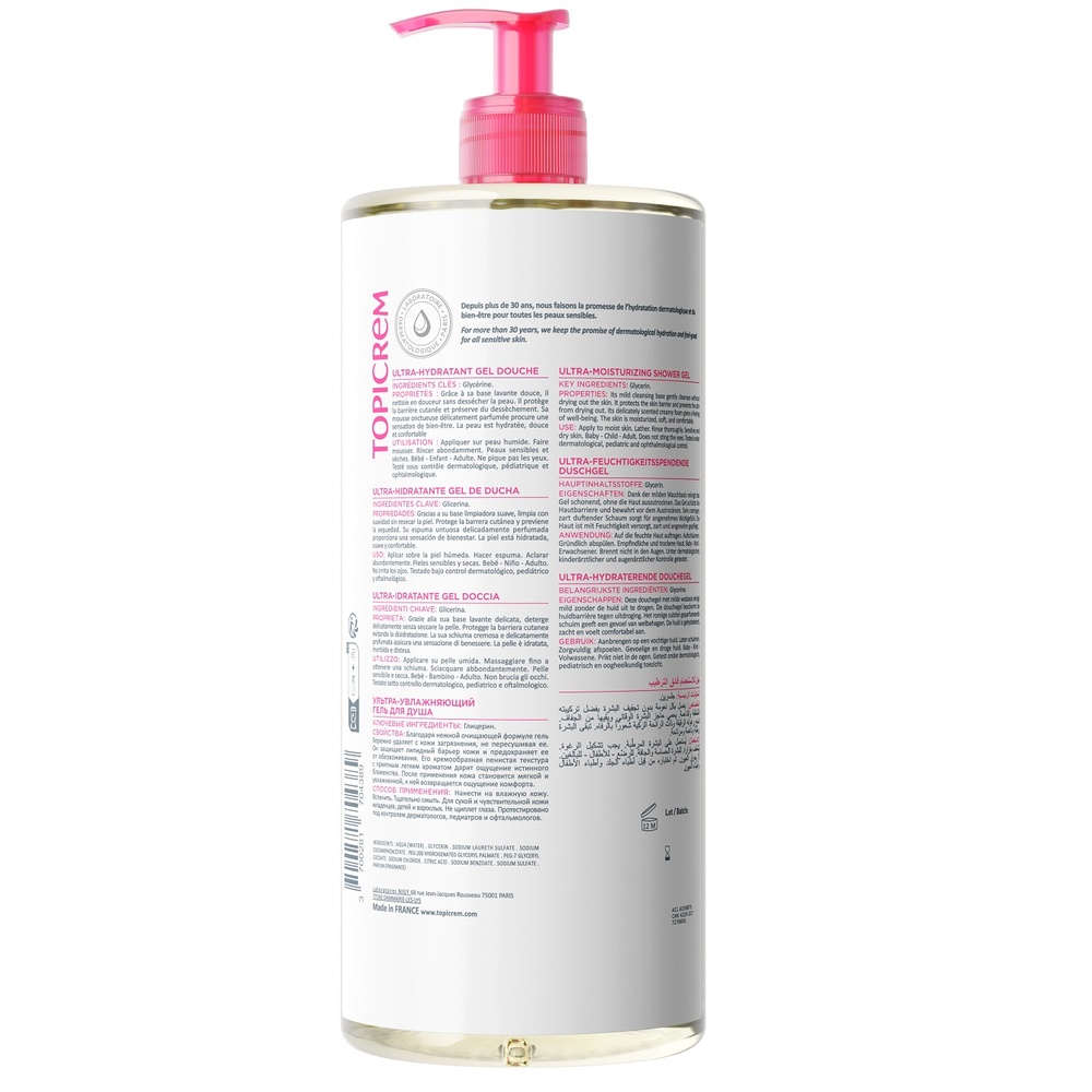 topicrem Ultra Hydratant Gel Douche 1L Gel Douche