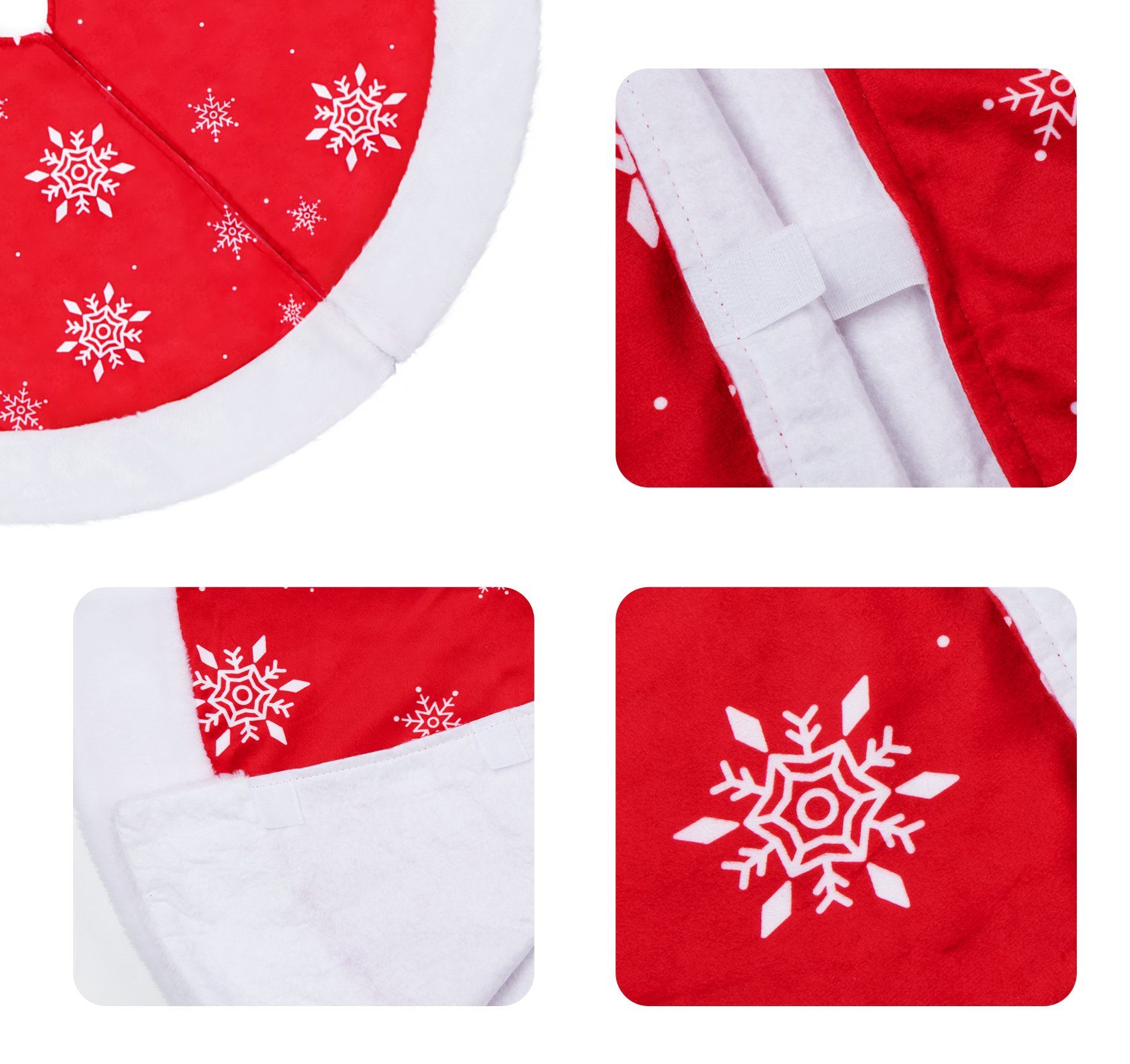 Homewit Christbaumschmuck Weihnachtsbaum Rock Christbaumständer Teppich Abdeckung Dekoration (1-tlg), Rot Weihnachtsbaum Decke 35zoll/90cm