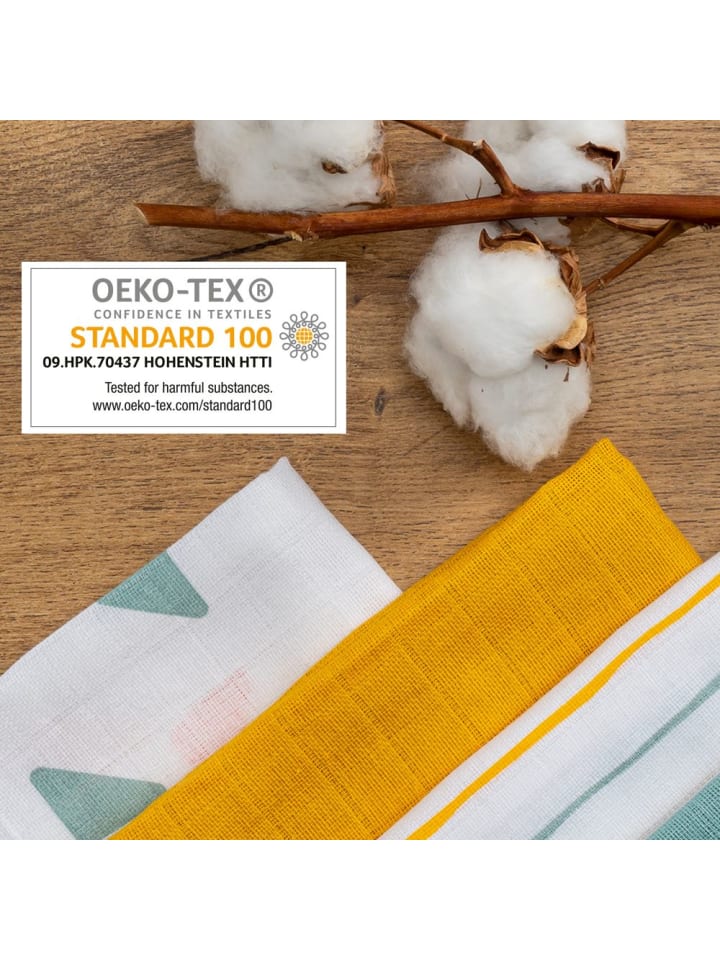 LaLoona Mullwindeln / Mulltücher / Spucktücher OEKO-TEX® 3er in gelb,weiss günstig kaufen onesize