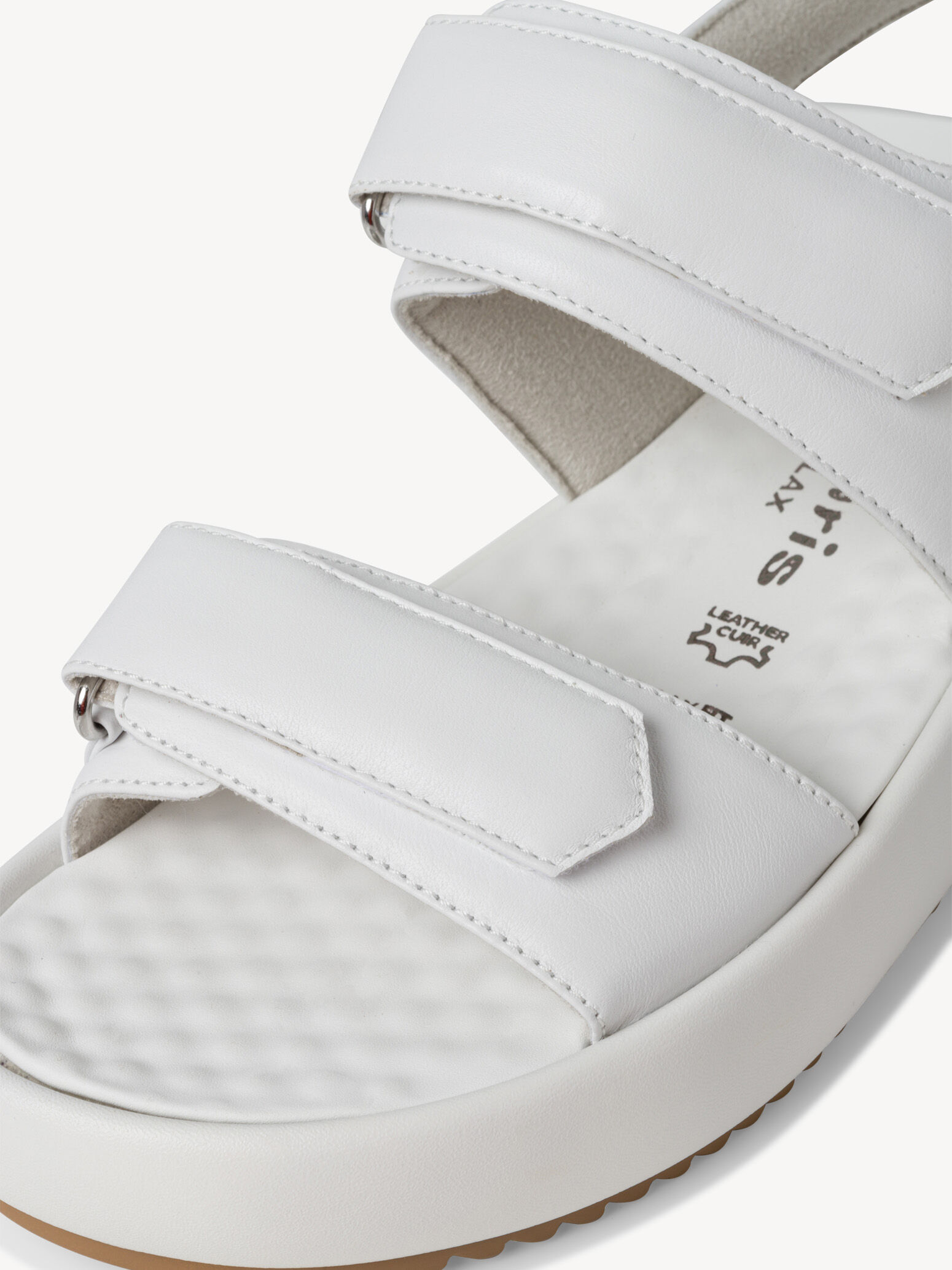 Sandale à talon en cuir - blanc