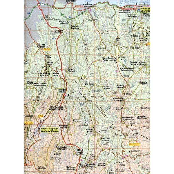 Iraklio - Limenas Chersonissou - AG. Nikolaos - Ierapetra - Lasithi Plateau  1 : 50 000 - Wanderkarte