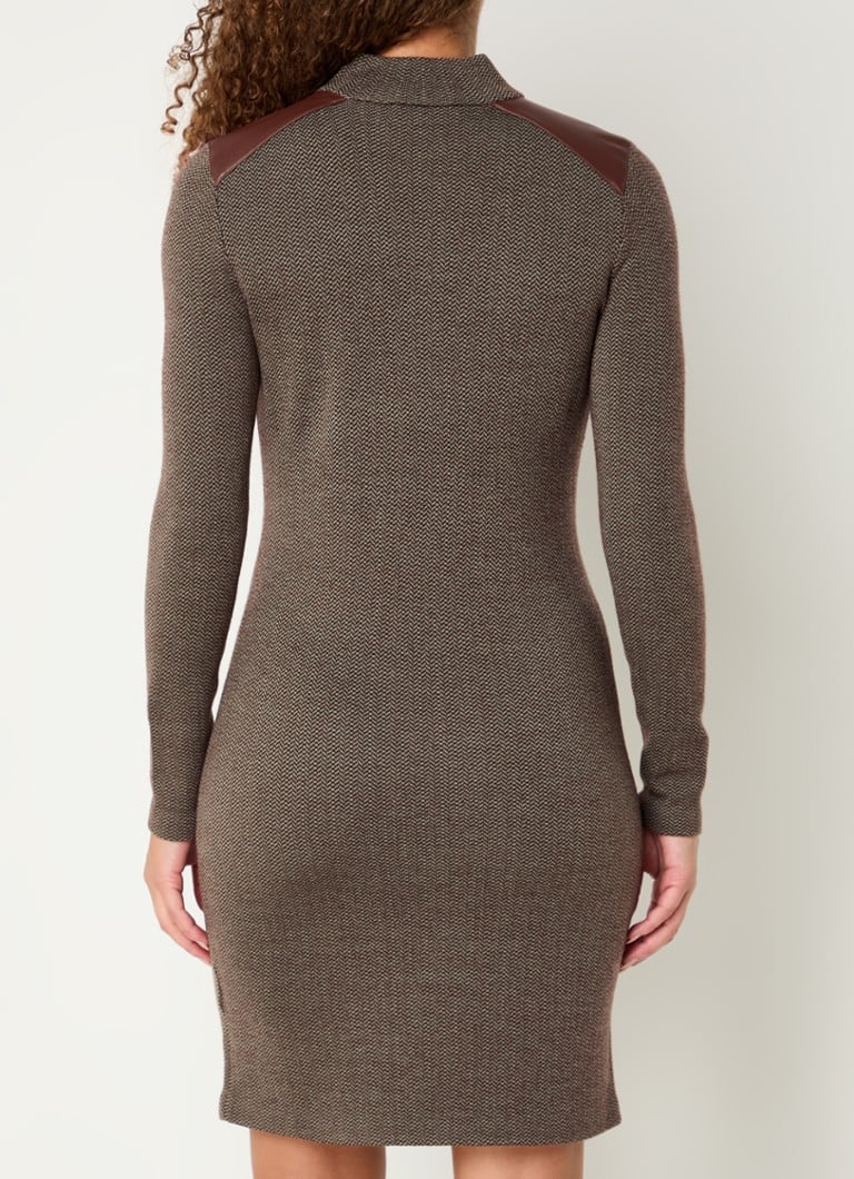 Ralph Lauren mini haljina od finog pletenja od vune s detaljima od umjetne kože