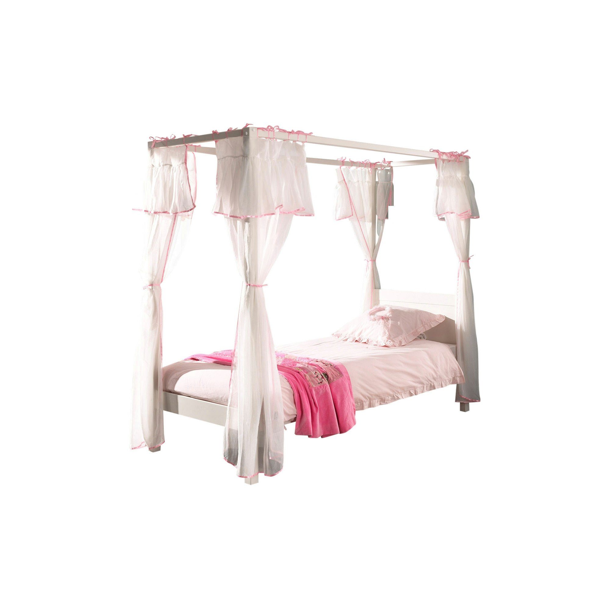 Kindermöbel 24 Himmelbett Leonore inkl. Rolllattenrost Kiefer