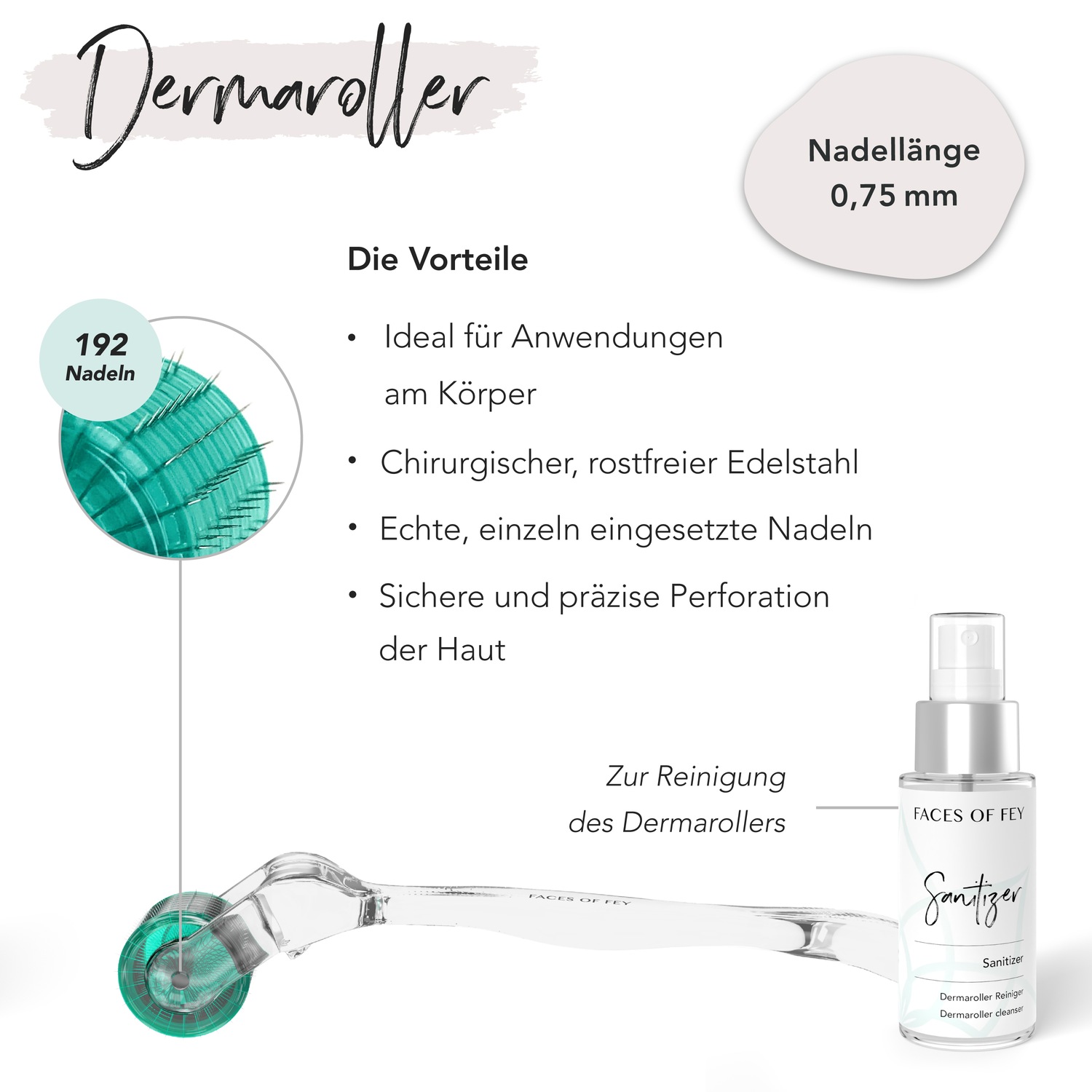 Dermaroller 0.75mm