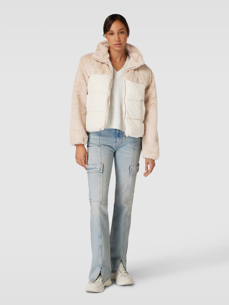 Steppjacke mit Kunstfell Modell 'WANJA' in beige