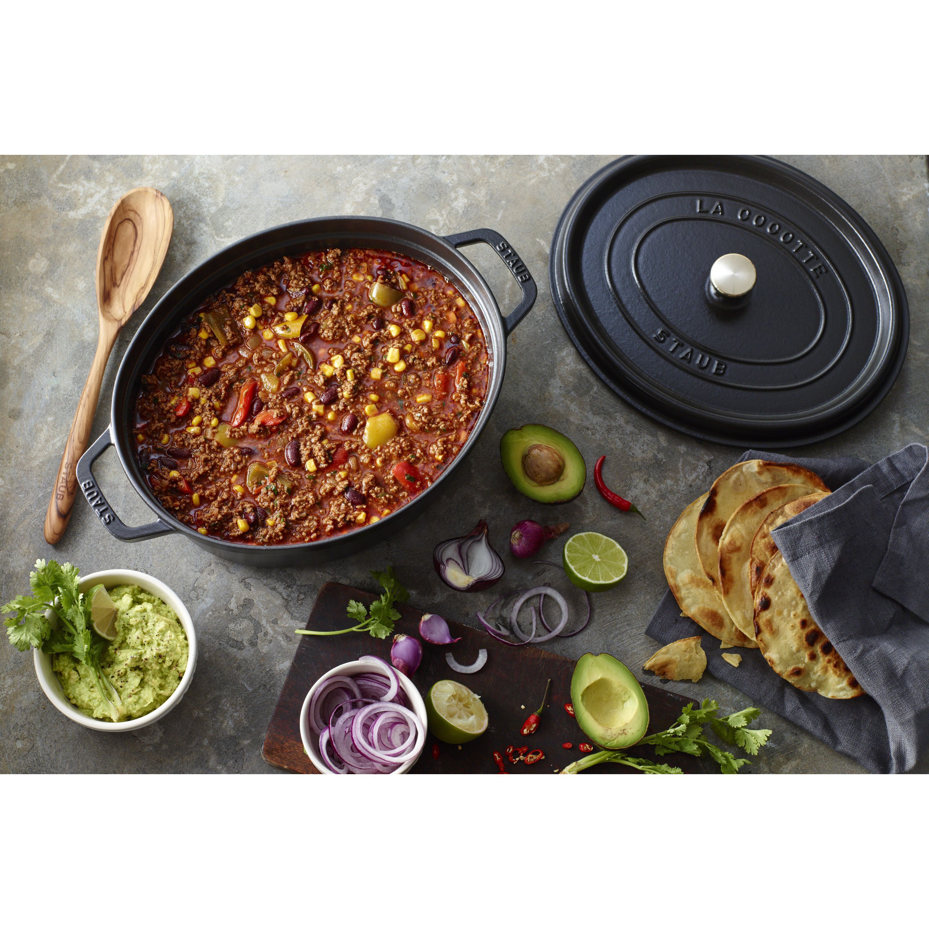 Cocotte 27 cm, oval, Schwarz, Gusseisen