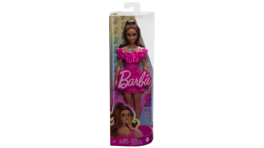 Barbie Fashionista Puppe - Pink Ruffle Sleeves Dress