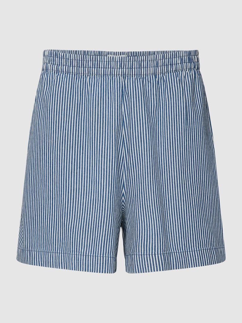 Shorts mit Streifenmuster Modell 'CAMARI' in marineblau