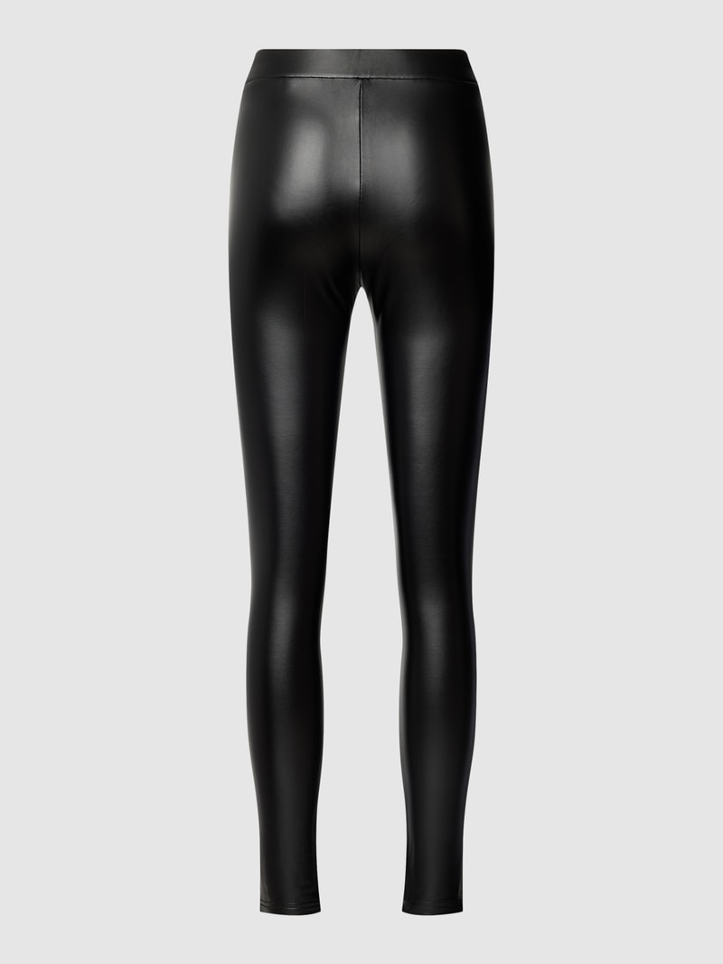 Leggings in Leder-Optik in schwarz