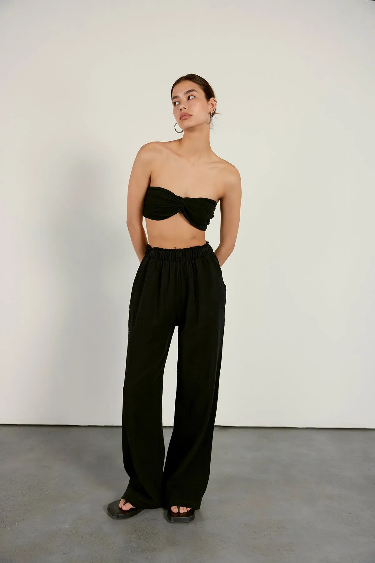 VATKALI  Musselin-Bustier Schwarz