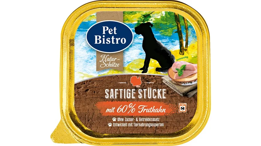 Pet Bistro Nassfutter für Hunde mit Truthahn 150g 150 g