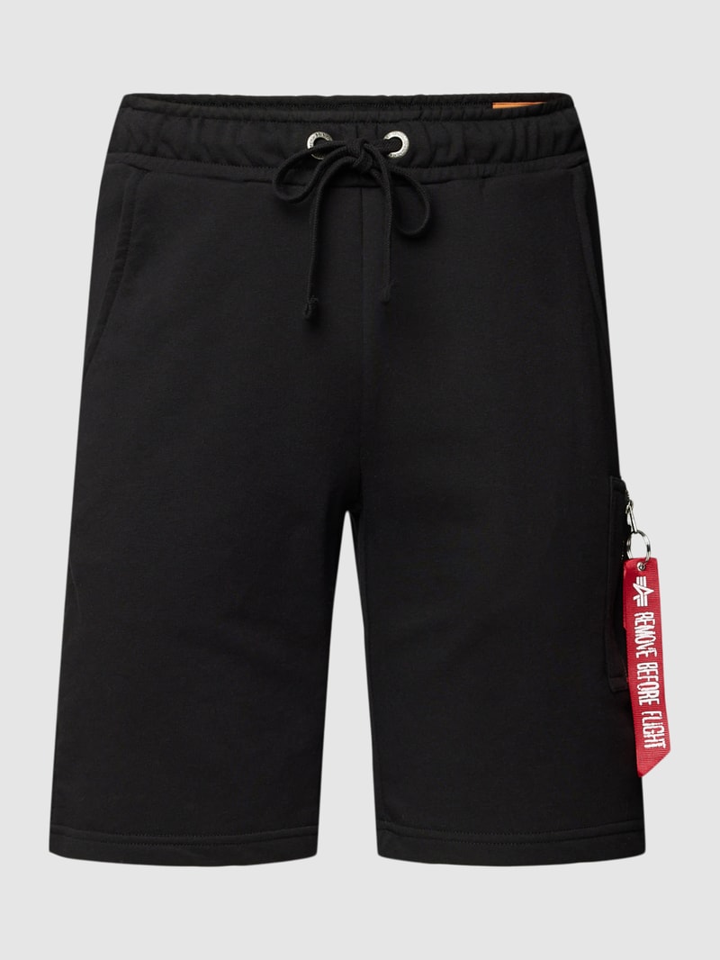 Shorts mit Label-Details in schwarz
