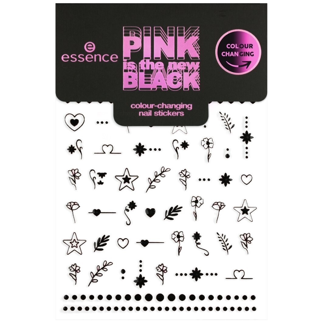 PINK is the new BLACK colour-changing nail stickers