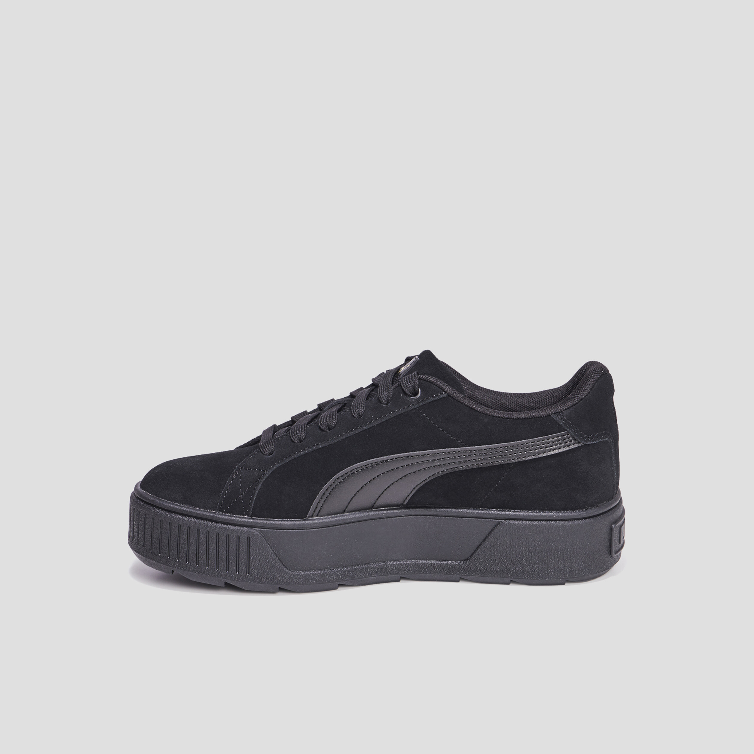 Tennis basses en cuir Puma Karmen Nub noir femme | La Halle