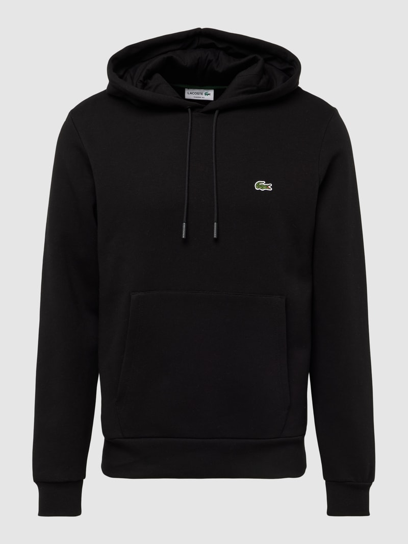 Hoodie mit Label-Detail in schwarz
