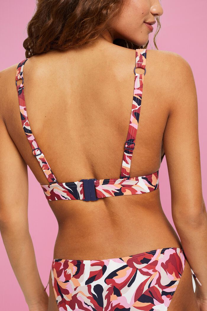 Wattiertes Bikini-Top mit floralem Print