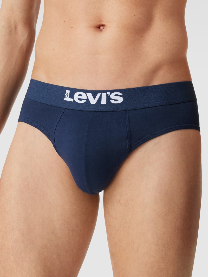Slip mit Label-Detail Modell 'SOLID BASIC' in dunkelblau